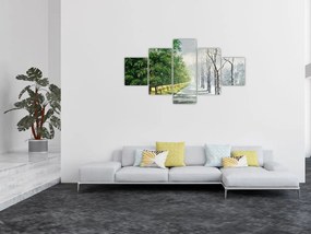 Obraz - Zima kontra lato (125x70 cm)