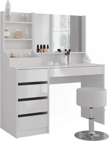 Stół toaletowy biały/biały wysoki połysk 119.8x50.1x76 sherry