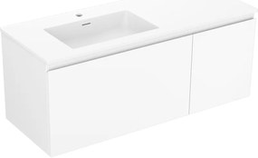 Mexen Orio szafka łazienkowa 120 cm z umywalką Otis lewą, 1S, 1D, biała mat - 91A13-12047-3-BBFF01-W18L01
