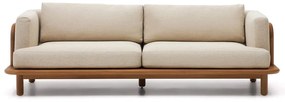 Beżowa sofa ogrodowa z litego drewna tekowego Turqueta – Kave Home