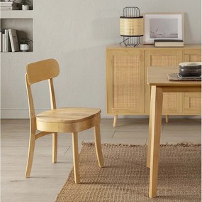 Pakiet dwóch krzeseł Nala w kolorze dębu, drewno lite.