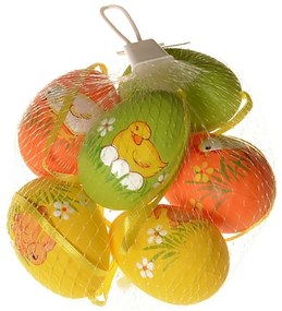 Zestaw wiszących jajek ogrodowych, wysokość 6 cm,6 sztuk w opakowaniu, różne kolory