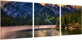 Obraz - Park Narodowy Grand Teton (z zegarem) (90x30 cm)