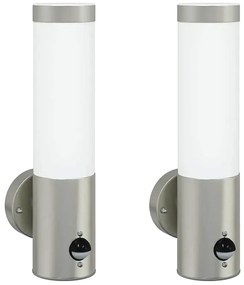 Srebrny zestaw kinkietów zewnętrznych F023-OlvanoK8-W80