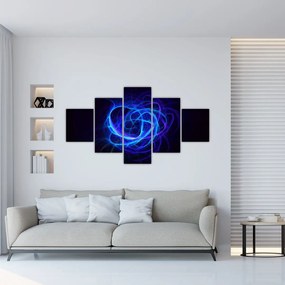 Obraz niebieskiej abstrakcyjnej piłki (125x70 cm)