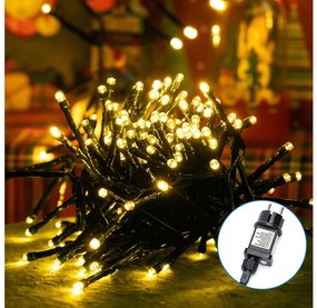 Aigostar - Zewnętrzne świąteczne lampki LED 600 diod/8 trybów 18 m IP44 ciepła biel