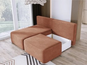 Narożnik TILIA wolnostojący układ L strona Lewa z funkcją spania w tkaninie Tilia 52