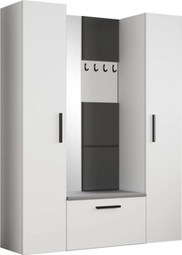 Masseno Garderoba MODULO 160,6/204/40 cm do Przedpokoju Nowoczesna Biała