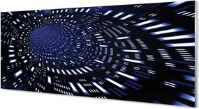 Panel szklany do Kuchni Błękitny Tunel Przestrzenny 3D