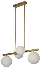 Lampa wisząca w biało-złotym kolorze ze szklanym kloszem Kama – Candellux Lighting
