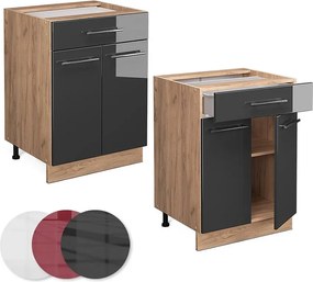 Szafka dolna do kuchni antracyt wysoki połysk 60x60x82 fame-line