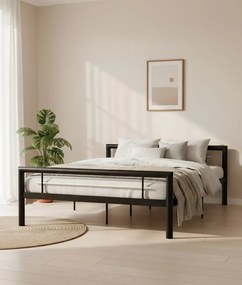 Czarne Industrialne Łóżko Metalowe 120X200 Cm R6-P81