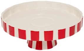 Ceramiczna patera świąteczna, czerwono-biała, Ø 27 cm