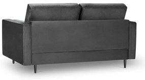 Ciemnoszara aksamitna sofa Milo Casa Santo, 174 cm