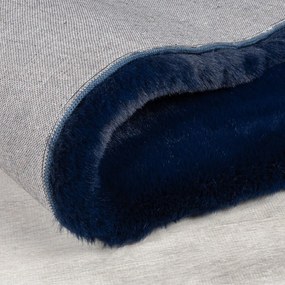 Ciemnoniebieska syntetyczna skóra 200x290 cm Ivy Luxury Fur – Flair Rugs