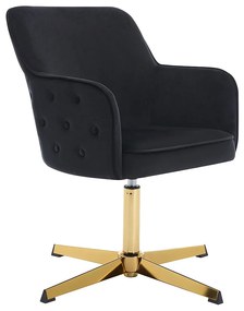 Krzesło biurowe - Welur - Czarny i złoty - CAPULI Pascala Morabito
