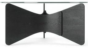 Czarny okrągły stolik ze szklanym blatem 87x87 cm Madera – Umbra