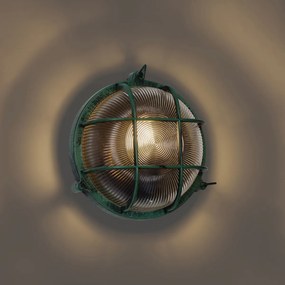 Zewnętrzna lampa ścienna zielona okrągła IP44 - Noutica