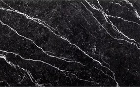 PROMOCJA Czarny stół jadalniany RAMOD 100x60 cm, dekor marmurowy II gatunek