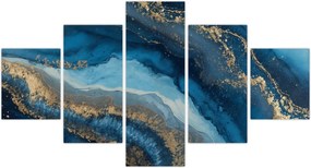 Obraz - Niebieska marmurowa abstrakcja (125x70 cm)