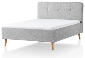 Jasnoszare tapicerowane łóżko dwuosobowe 140x200 cm Smart – Meise Möbel