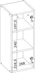 Kuchenna szafka modułowa wisząca BELLA G-30/72 antracyt mat