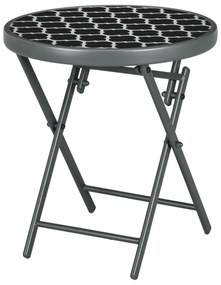 Outsunny Stolik ogrodowy składany, Stolik składany do ogrodu, okrągły, odporny na warunki atmosferyczne, składany, Średnica 45 x 50 cm, Czarny