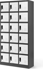 Szafa skrytkowa zamykana na klucz Karol 90x40x185 cm antracyt/biały