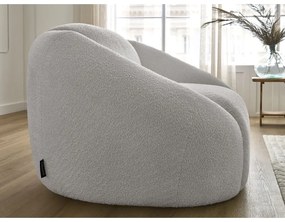Jasnoszary fotel z materiału bouclé Tina – Bobochic Paris