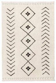 Kremowy bawełniany dywan tkany ręcznie odpowiedni do prania 140x210 cm Bereber Rhombs – Lorena Canals