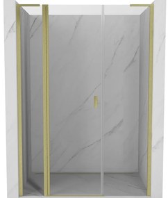 Mexen Mist L drzwi prysznicowe uchylne 155 cm, transparent, złote szczotkowane - 8A4L-155-001-55-00