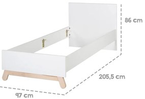 Białe łóżko dziecięce 90x200 cm Clara – Roba