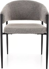 Krzesło do jadalni AKITA z czarnymi nogami, szare