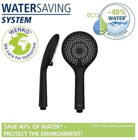 Czarny zestaw prysznicowy ze stali nierdzewnej 70 cm Water Saving – Wenko
