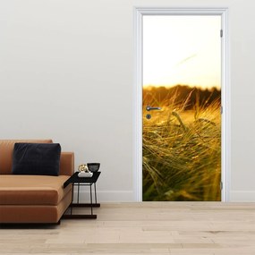 Fototapeta na drzwi - Rosa na trawie (95x205cm)