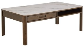 Beżowo-ciemnobrązowy stolik z ceramicznym blatem 70x130 cm Southampton – Actona