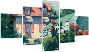 Obraz - Gustave Caillebotte, Dahlias, Garden at Petit Gennevilliers, reprodukcje (125x70 cm)