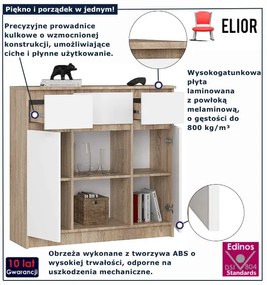 Minimalistyczna komoda do salonu dąb sonoma + biały Z4-N49