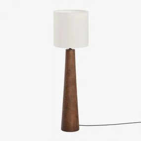 Lampa Podłogowa Z Drewna Mango Malva Arlina Biała Ø30 Cm - ↑30 Cm - Sklum