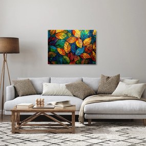 Obraz na szkle - Mozaika z liści (70x50 cm)