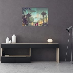 Obraz - miasto w przyszłości (70x50 cm)
