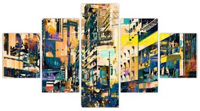 Obraz malowanej abstrakcji (125x70 cm)