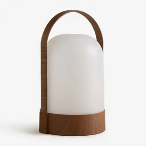 Agnese Bezprzewodowa Zewnętrzna Lampa Stołowa Led Brązowy Ciemny Drewno - Sklum