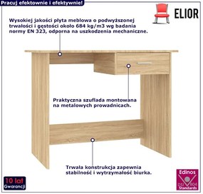 Proste biurko z jedną szufladą dąb sonoma - Axon