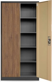 Szafa biurowa Eco Design Jan H 90x40x195 cm antracyt/orzech