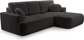 Masseno Narożnik FILO z funkcją spania i pojemnikiem na pościel Narozniki L, Rozkładana sofa - Czarny, CORAL 60