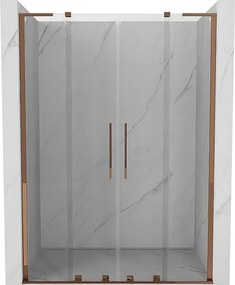 Mexen Velar L Duo drzwi prysznicowe rozsuwane 160 cm, transparent, różowe złoto - 871-160-003-02-60