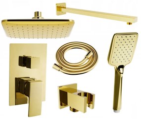 Mexen Uno DR62 zestaw prysznicowy podtynkowy, złoty - 71435DR62-50