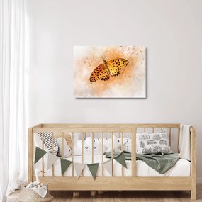 Obraz na szkle - Pomarańczowy motyl, akwarela (70x50 cm)