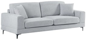 Kanapa 3-osobowa jasnoszara z fakturowanej tkaniny JAMOLO